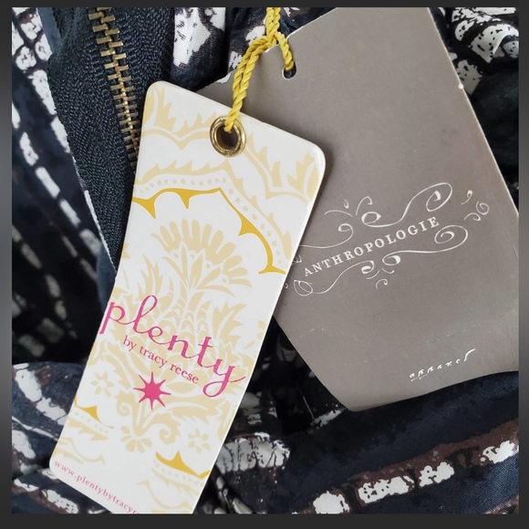 NWT Anthropologie Plenty - Tracy Reese Black White Printed Tiered Dress - Picture 6 of 7